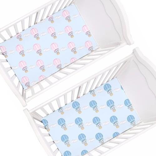 LVYZIHO Hot Air Balloon Elephant Baby Sheet 28"x52" Fitted Crib Mattress ​Protector Cradle Cover Elastic Fitted Baby Sheet