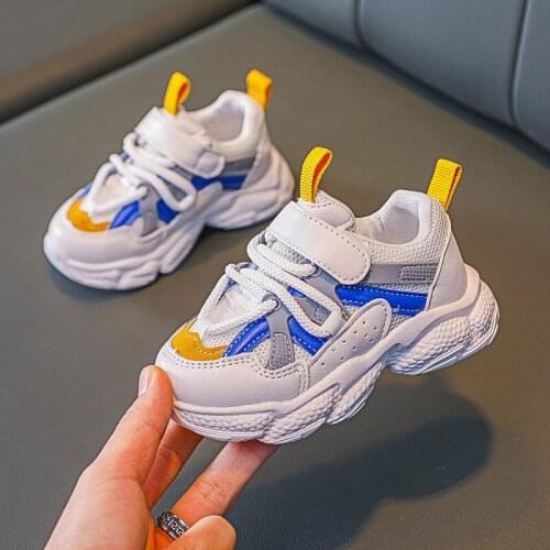 Fashion Soft Bottom Childrens Sports Shoes Kids 2021 Autumn Trainers Mesh Girls Breathable Korean Fot Baby Toddler Boys Shoes