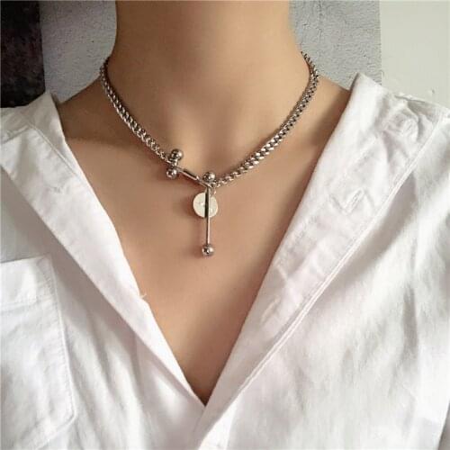 Fashion lock element necklace personality wild tide student street beat neck chain clavicle chain hot sale