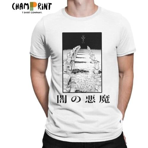Praying Astronauts Chainsaw Man T-Shirt Mens Manga Denji Devil Anime Vintage Tees Round Collar T Shirt Printed Clothing