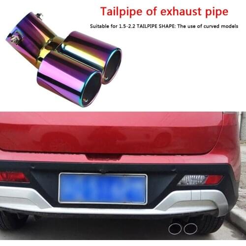 2.5 inch Bent Dual Exhaust Tip Oval Bolt-on Straight Cut Stainless Steel Exhaust Tailpipe Tip ID Inlet Exhaust Systems
