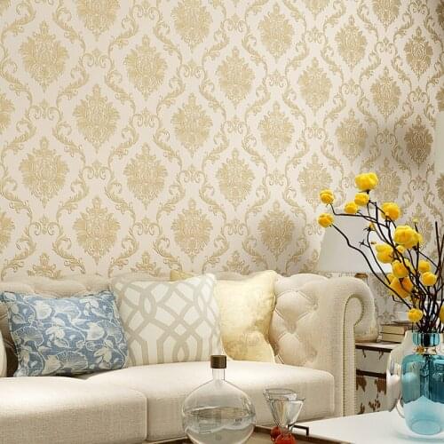 Wellyu New fine pressure 3d stereoscopic European wallpaper Damascus wallpaper bedroom living room background wall