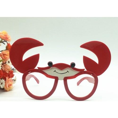 6 Pairs Funny Red Crab Ornaments Costume Party Glasses Beach Party Favors Photo Booth Novelty Sunglasses