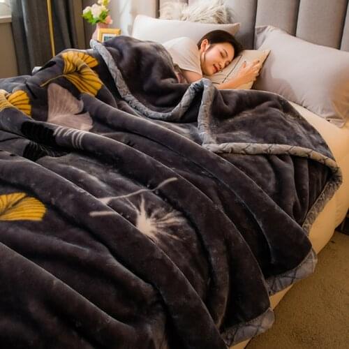 Double Thick Blankets Winter Warm Fluffy Weighted Fleece Fluffy Soft Plush Blankets Cover Mantas De Cama Home Textile DG50B
