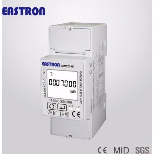 SDM220MT Multi-tariffs Single Phase DIN Rail Kwh meter with Pulse Output and RS485 Modbus Communication, CE approved