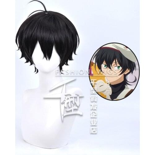 SK∞ Anime SK8 the Infinity MIYA Wig Cosplay Costume Black Heat Resistant Synthetic Hair + Wig Cap