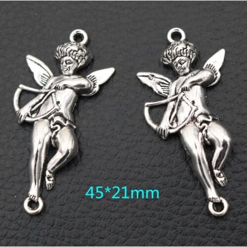8pcs Cupid Angel Wings Pendant, Eros Charm, Angel Charms, DIY Jewelry Connectors Charm,Woman Gift Handmade 45*21mm A2062