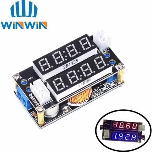 B01 1pcs XL4015 5A Adjustable Power CC/CV Step-down Charge Module LED Driver Voltmeter Ammeter Constant current constant voltage