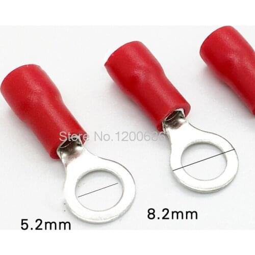 RV1.25-5S round pre-insulated terminal cold-pressing terminal copper nose RV1-5 100 only