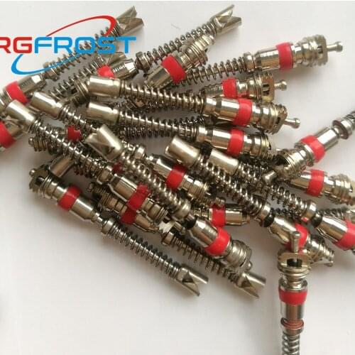 50pcs NBR 8V1 Good Quality Automotive Air-Conditioning Tyre Core 6002 R12 R134a Refrigeration Tire Valve Stem Copper Cores