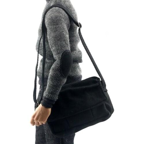 1/6 Soldier Notebook Bag Reporter Backpack Black Shoulder Bag Cloth Made Leather Two Models F 12'' action Figure Body Toy Mode