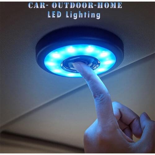 Car Interior reading light Touch Type Night Light Car Roof Ceiling Magnet Lamp Round USB Charging LED Light Car Accessories
