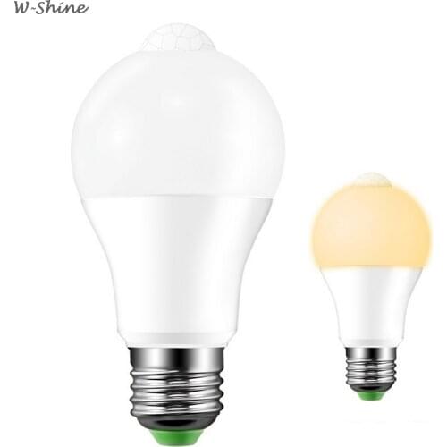 10W LED Bulb With Motion Sensor Intelligent PIR Light Sensor LED Dusk To Dawn Light Bulb Stairway Corridor Night Light E27/B22