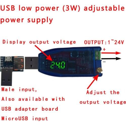 DC-DC 5V to 3.3V 9V 12V 24V USB Step UP / Down Power Supply Module Adjustable Boost Buck Converter Out DC 1.2V-24V