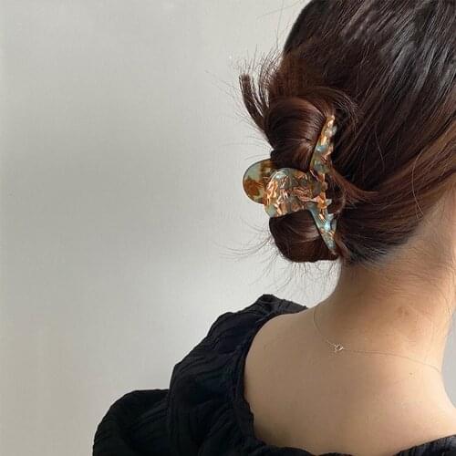 Korean elegant and exquisite mint green brown floral hair ing head back hairpin headdress clip hairpin hair accessories