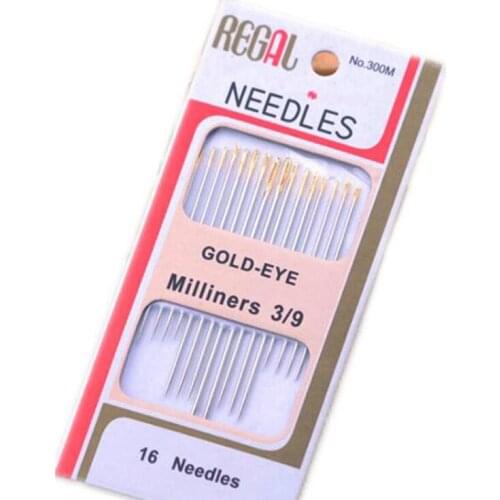 16Pcs/lot Self-threading Needles Gold Tail Easy To Go Through From Side Handmade Sewing Embroidery Tool DIY Needlework
