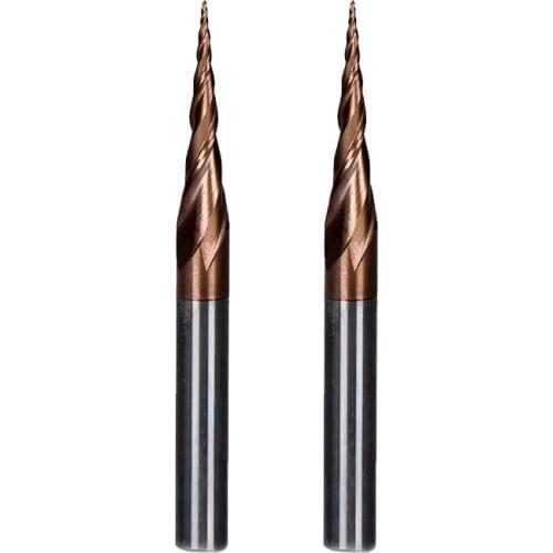 2pc R0.25*D6*20*50L*2F HRC55 Tungsten solid carbide Taper Ball Nose End Mill cone milling cutter cnc router bit Tools Huhao-1843