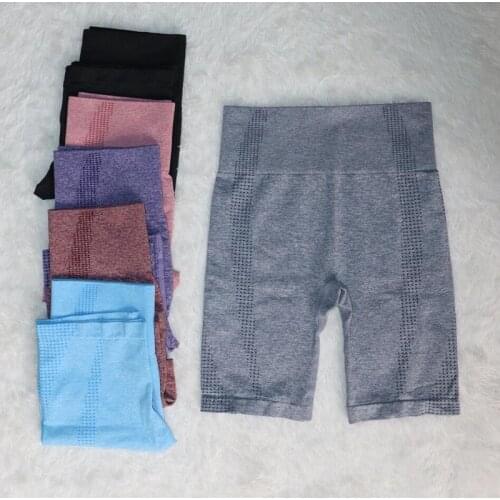 2021 New Seamless High Waist Knee Length Yoga Pants For Girl/Female Sport Workout Tights 5-point Shorts