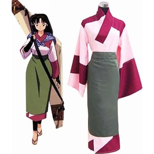 Ainclu Free Shipping Cosplay Costume Inuyasha Sango New in Stock Halloween Christmas Party Uniform Halloween Cosplay Costume