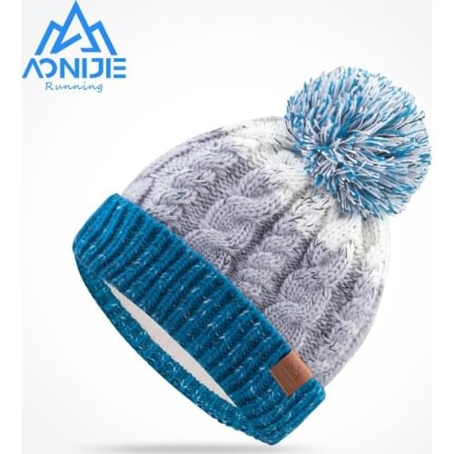 AONJIE M29 Adult Children Thick Cable Winter Fleece Lined Knitted Hat Cuffed Beanie Skull Cap Circle Loop Scarf Skiing Camping