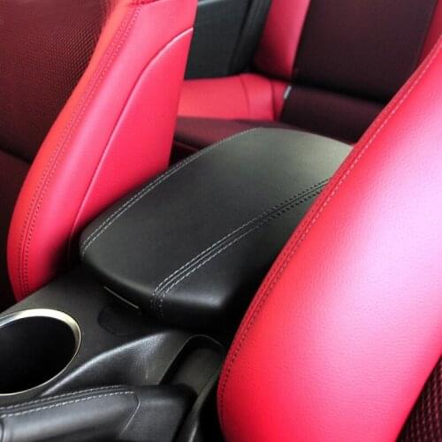 Car Accessory Center Console Lid Armrest Box Leather Cover Sticker Trim For Hyundai Genesis 2009 2010 2011 2012 2013 2014 Gray