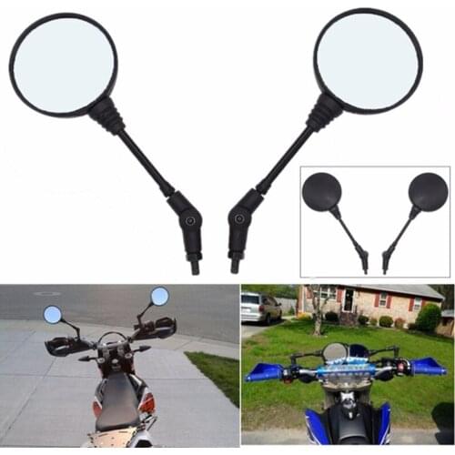 2pcs Rearview motorbike Side Mirrors 10mm Custom Black Universal Folding Automobiles & Motorcycles Mirror