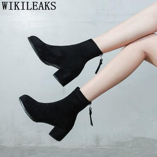 Ankle Boots For Women Chunky Boots Chelsea Boots Women Black Winter Shoes Women Snowboots Fashion Botas Mujer Invierno 2020