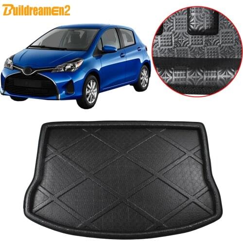 Buildreamen2 For Toyota Yaris L 2017 2018 Car Tail Trunk Mat Cargo Tray Boot Liner Floor Luggage Carpet Mud Pad Accessories
