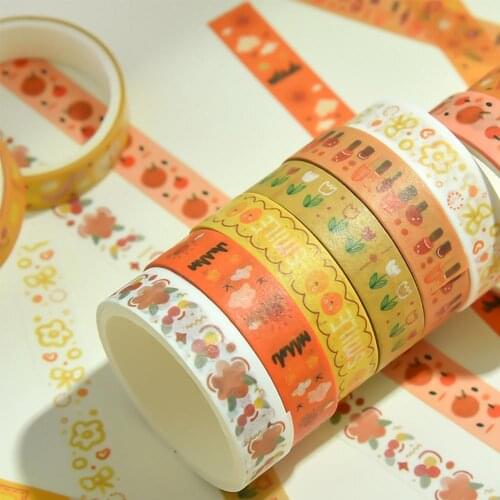 5 Rolls/box Basic Pattern Washi Tape Set Small Fresh Simple DIY Scrapbooking Journal Hand Account Decorative Masking Tape