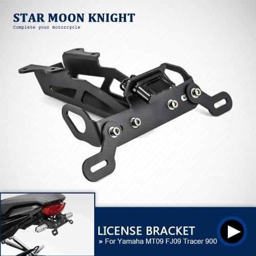 Motorcycle License Plate Holder Frame Fender mount Bracket LED Light For YAMAHA MT-09 MT09 MT 09 Tracer 900 FJ-09 FJ09 2015