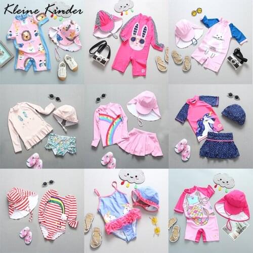 Swimwear for Girls Baby Anti UV Swimsuit UPF50 Long Sleeve Mermaid Unicorn Toddler Girl Kids Bathing Swimming Suit for Children