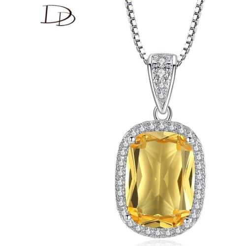 DODO Noble Champagne Austrian Crystal Necklaces For Women Big Square Pendants Necklace Box Chain Choker Jewelry Wholesale N324