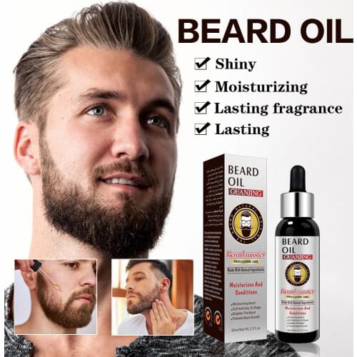 Effective Beard Growth Oil Thicken More Full Hair Beard Essential Oil for Men Natural Plant Treatment Beard Nourishing Liquid