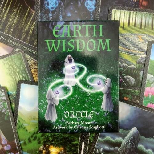 Earth Wisdom Oracle Cards Full English 32 Cards Deck Tarot Mysterious Divination Family Party Board Game D5QD