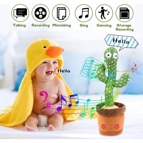 32cm Dancing Cactus Talking Sing Sound Record Repeat Kawaii Cactus Toys For Children Christmas Gifts Home Office Decoration