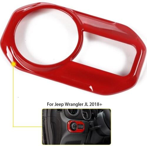 NEW Red Headlight Fog Light Control Switch Panel Trim Cover for Jeep Wrangler JL 18