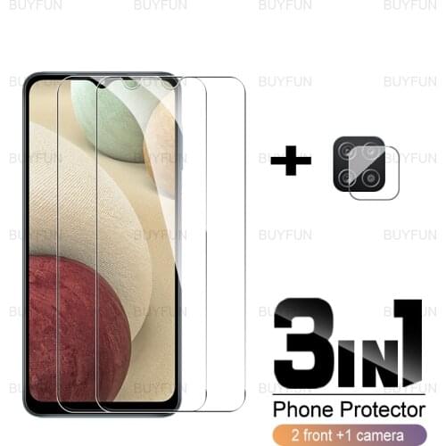 3in1 front full cover tempered glass for samsung A12 6.5inch screen protector for galaxy galaxi a12 a 12 12a camera safety film