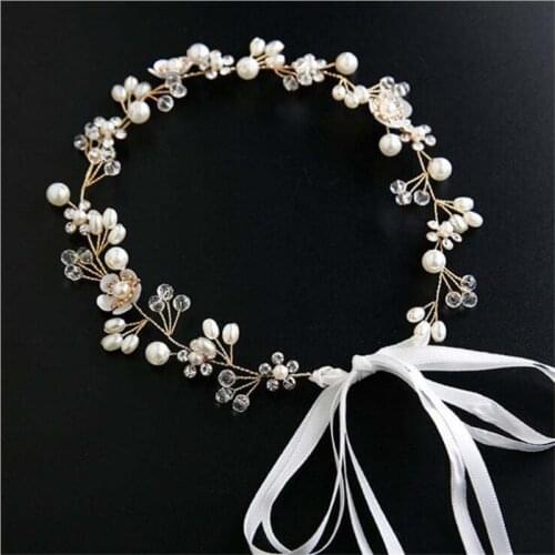 Headbands For Women Shiny Crystal Pearl Hairband Branches Floral Head Band Wedding Bride Tiara Crown Hair Accessories