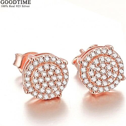 Luxury Women Rhinestone Earring Pure 100% 925 Sterling Silver Zircon Earrings Trendy Ear Jewelry Gift For Bride Wedding Party