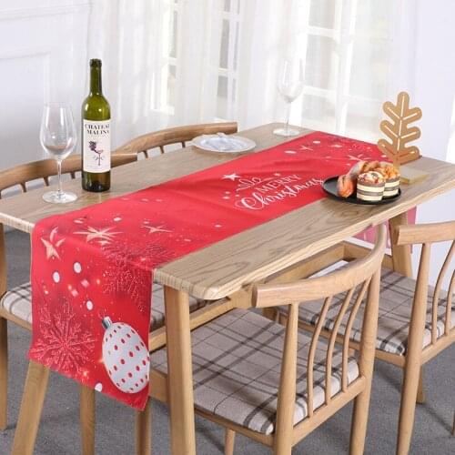 Christmas Table Runner Table Decor Table Flag Table Mat Table Cover Tablecloth Party Wedding Supplies XMAS Ornament