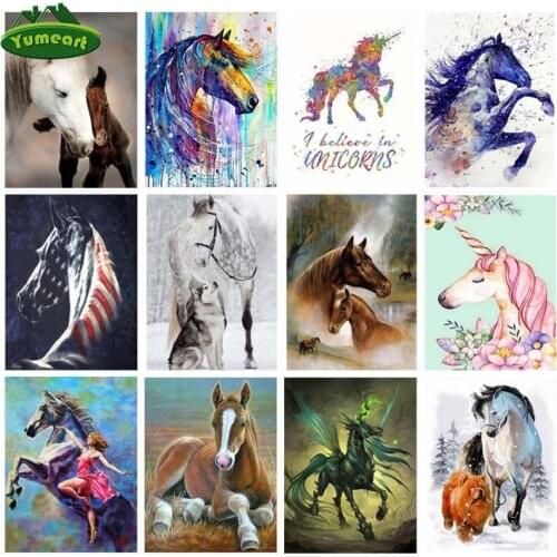 Needlework Diamond Embroidery Animals Picture Of Rhinestones 5D DIY Diamond Arts Painting Horse and Unicorn Decor for Home