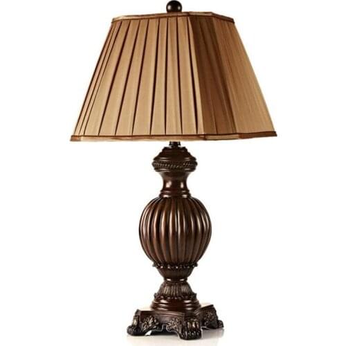 Rural American Country Resin Fabric E27 Table Lamp for Living Room Bedroom Bedside Reading Lighting H 63/73cm 1533