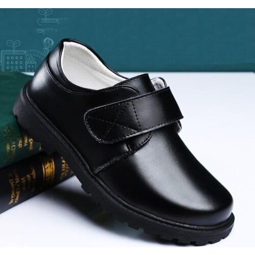 PU Leather shoes for Boy flats children dress toddler baby hook loop kids school student children performance uniform shoes