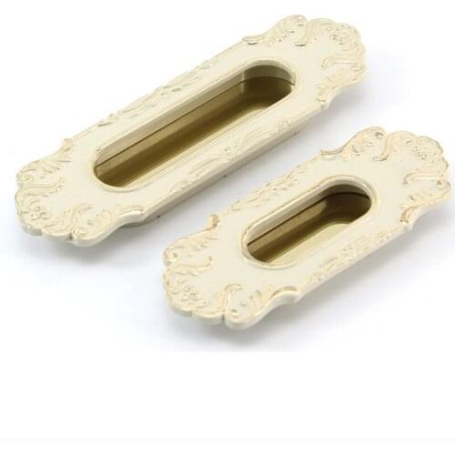 High quality solid Ivory Door Drawer Handle Zinc alloy kitchen pulls European invisible door knobs sliding wardrobe handles 96mm