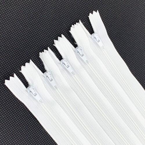 10pcs 3#White10-60cm (4inch-24 Inch)Closed Nylon Coil Zippers for Tailor Sewing Crafts Bulk 20 Colors