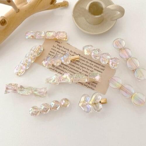 2021 Korean New Trendy Transparent Acrylic Heart Barrettes Hair Clips For Women Girls Hair Accessories Fasihon Hairpins