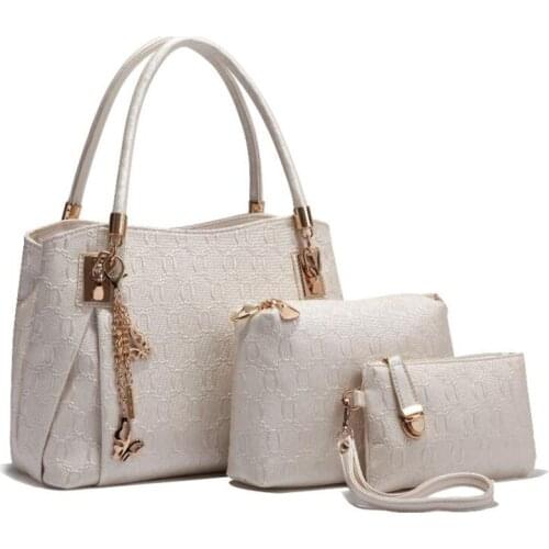 Women Top-Handle Bags Female Composite Bags Women Messenger Bags Handbag Set PU Leather Wallets Key Bag Set