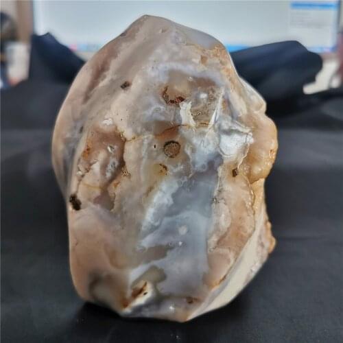 1PC 0.94kg Natural Flower Agate Crystal Stone Healing Minerals Flame Shaped For Reiki Figurine Ornaments For Home Decoration