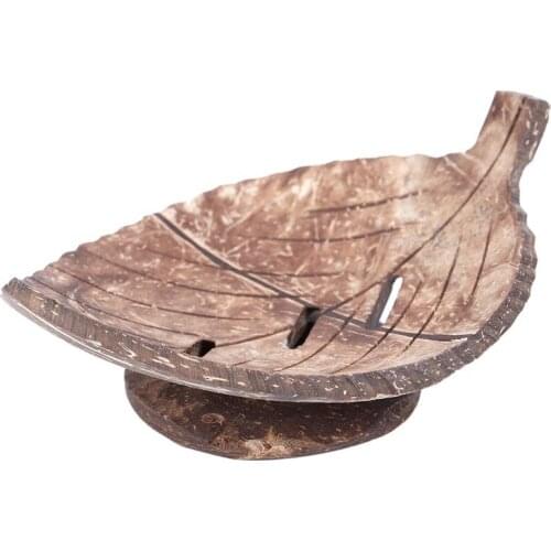 1PC Creative Handmade Natural Wooden Bathroom Soap Dish Box Container Kitchen Tub Storage Cup Rack Soap Holder leaf