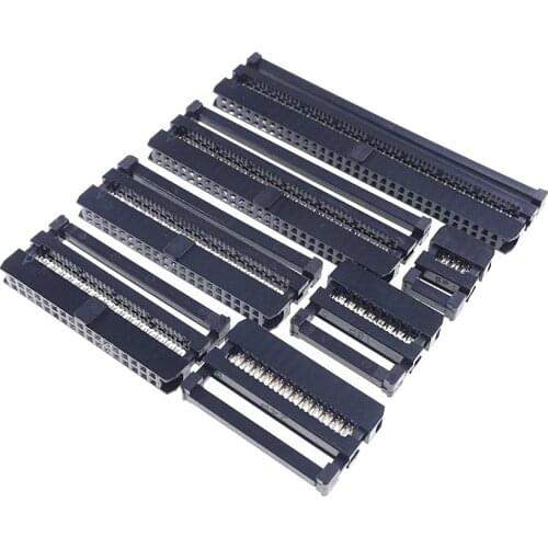 100 Pcs 0.079" 2.00mm Female IDC Connector 6 8 10 12 14 16 20 24 26 30 34 40 44 50 60 64 Pin Socket Ribbon Cable 1.0mm Pitch